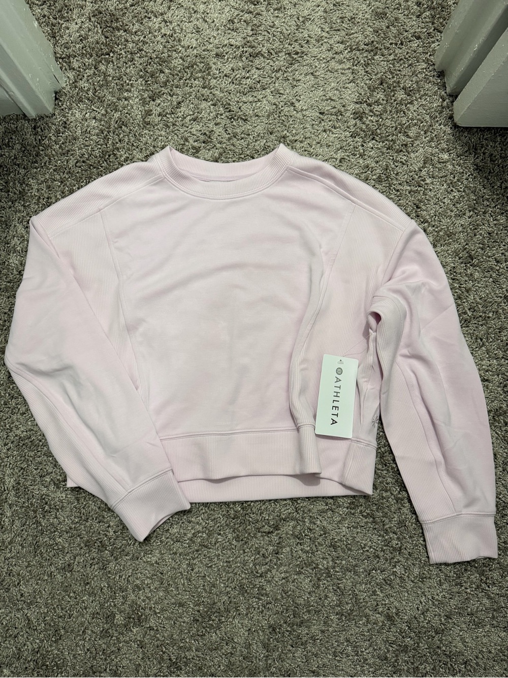 Athleta Baby Pink Seasoft Crewneck Sweatshirt (NWT)